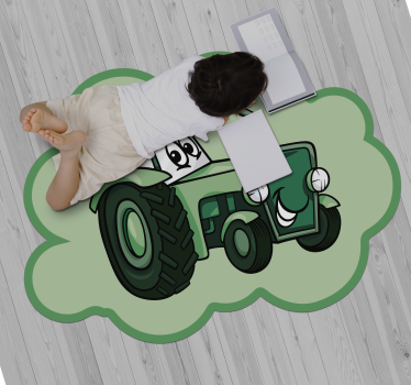 Tappeto vinile per bambini trattore amichevole - TenStickers