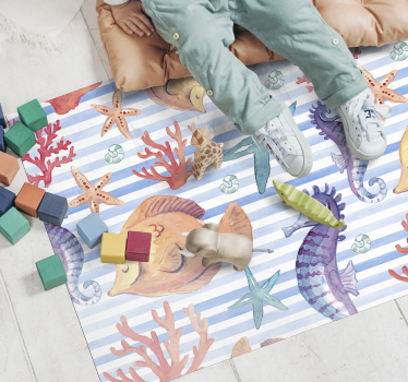 Tappeto vinile per bambini vita marina oceanica - TenStickers