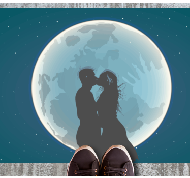 Tappeto vinile camera da letto bacio al chiaro di luna - TenStickers