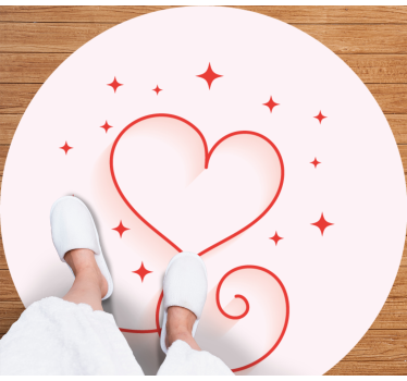 Tappeto vinile camera da letto motivo a vortice di cuore - TenStickers