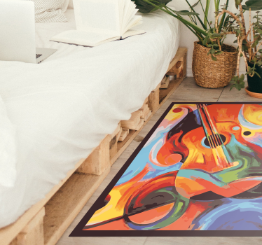 Tappeto vinile camera da letto sinfonia musicale colorata - TenStickers
