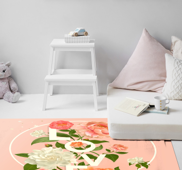 Tappeto vinile per ragazzi disegno di fiori d'amore - TenStickers