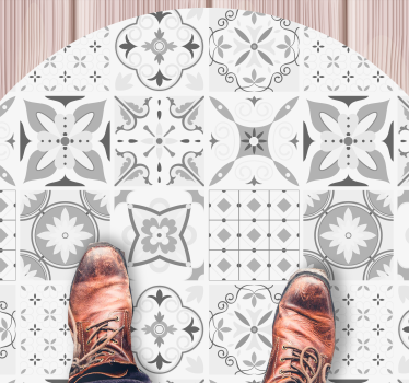 Tappeto vinile piastrelle mosaico monocromatico - TenStickers
