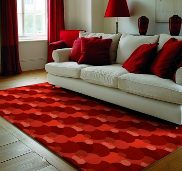 Tappeto vinile rosso modello di cerchi moderni - TenStickers