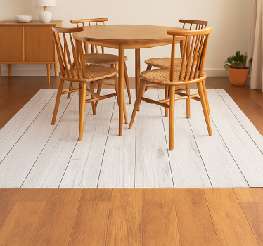 Tappeto vinile sala da pranzo legno bianco stagionato - TenStickers