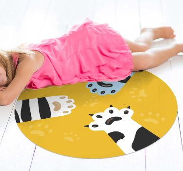 Tappeto vinile animali impronte di zampe di gatto - TenStickers