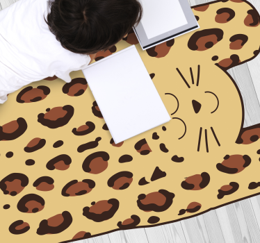 Tappeto vinile stampa animale leopardo felice - TenStickers