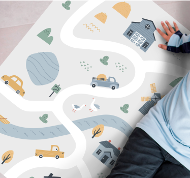 Tappeto vinile strade design giocoso della carreggiata - TenStickers