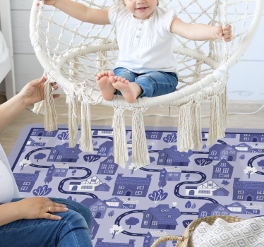 Tappeto vinile strade progettazione del paesaggio urbano blu - TenStickers