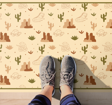 Tappeto vinile strade paesaggio animale del deserto - TenStickers