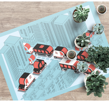Tappeto vinile strade scena del traffico cittadino - TenStickers