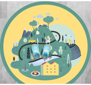 Tappeto vinile strade viaggio paesaggistico giocoso - TenStickers