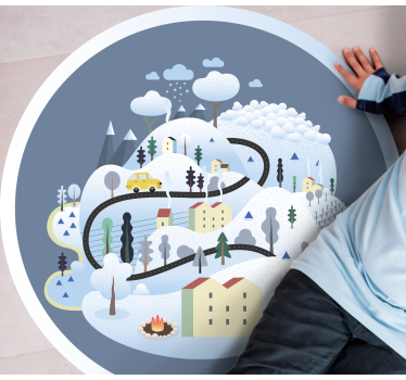 Tappeto vinile strade viaggio paesaggistico stravagante - TenStickers