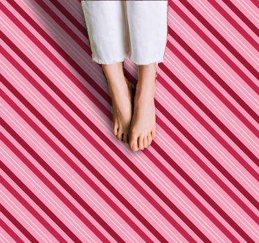 Tappeto vinile strisce motivo righe rosa - TenStickers