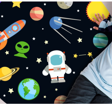 Tappetto vinile stelle progettazione della scoperta cosmica - TenStickers