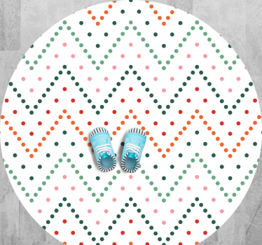 Tappeto vinile minimalista a pois colorati chevron - TenStickers