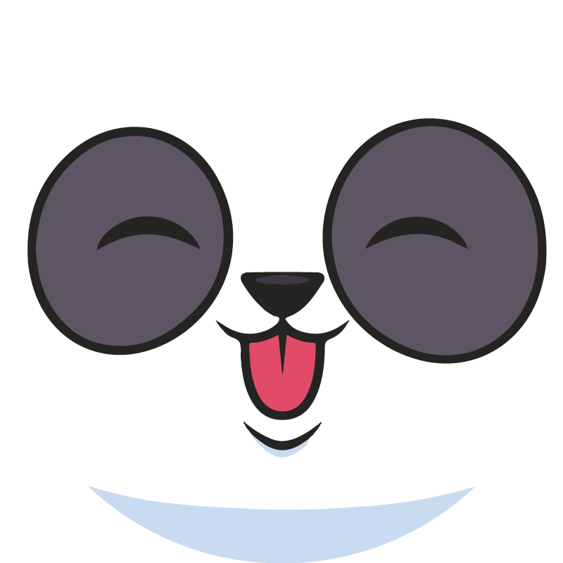 Tappeto vinile bianco faccia da panda - TenStickers