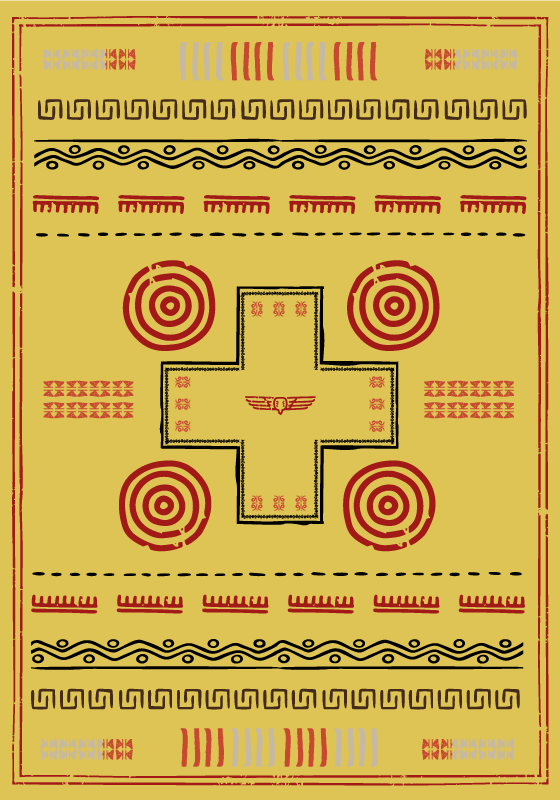 Tappeto vinile giallo design etnico - TenStickers