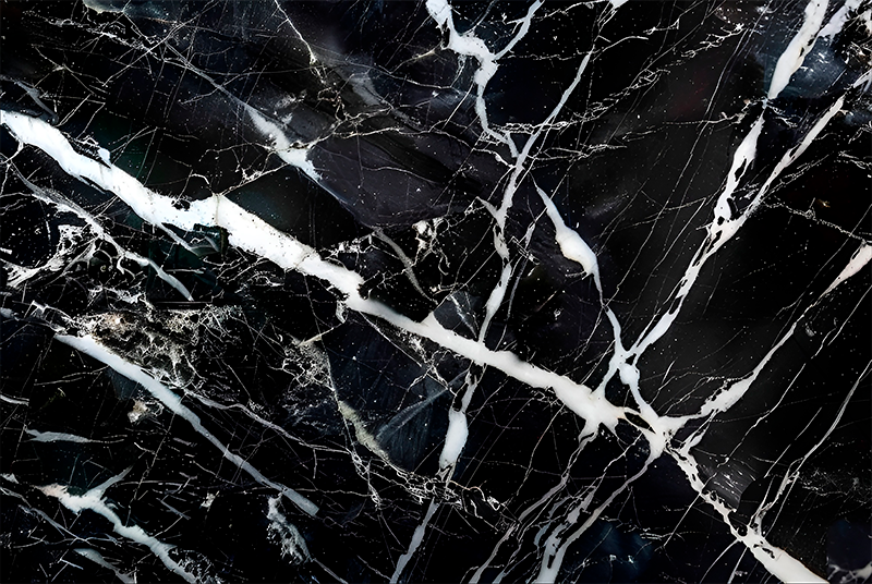 Tappeto vinile nero tonalità di bianco marmo - TenStickers