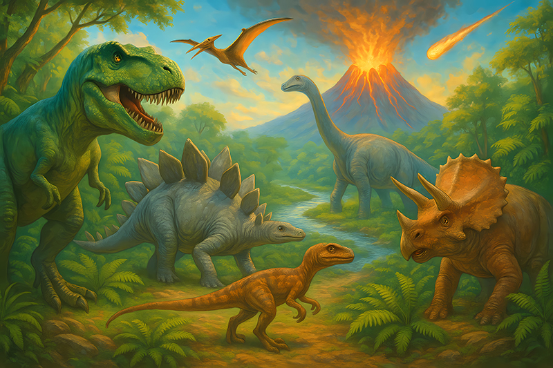 Tappeto vinile animali estinzione dei dinosauri - TenStickers