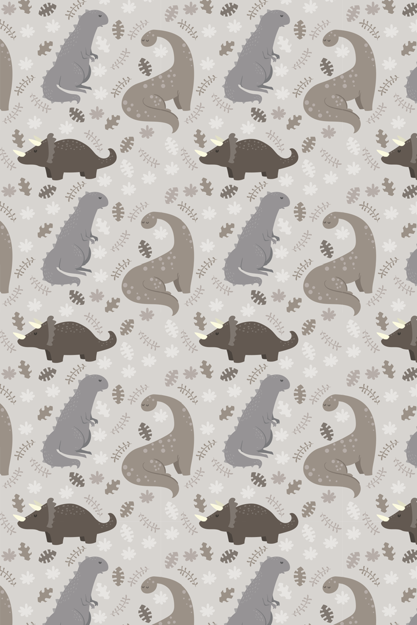 Tappeto vinile animali motivo grigio dinosauri - TenStickers
