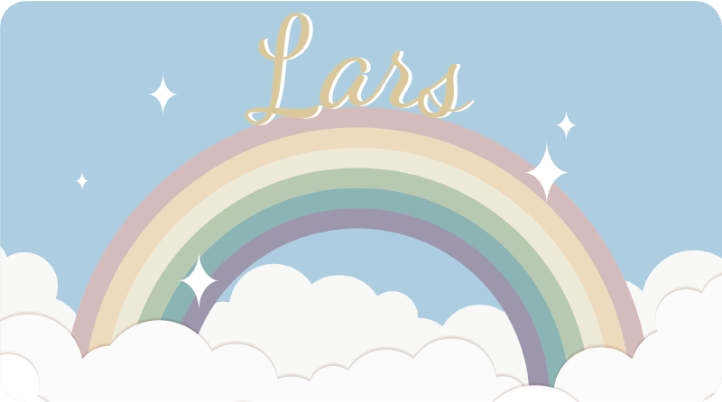 Tappeto vinile con nome arcobaleno personalizzato - TenStickers