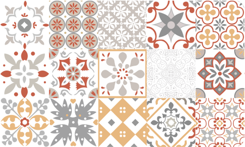 Tappeto pvc cucina mosaico arancione - TenStickers