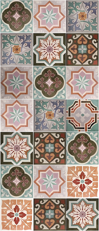 Tappeto pvc cucina piastrelline siciliane - TenStickers