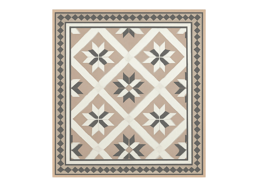 Tappeto vinile piastrelle stile marocchino beige - TenStickers