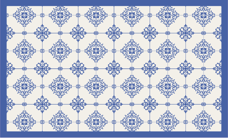 Tappeto vinile blu piastrelle beige marocchine - TenStickers