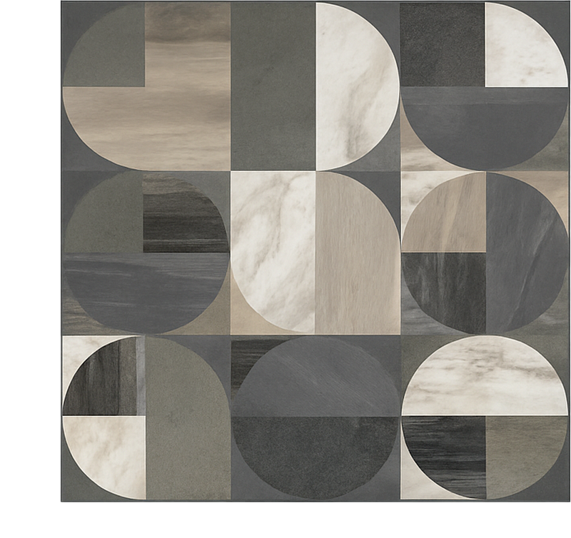 Tappeto vinile effetto marmo modello semicircolare - TenStickers