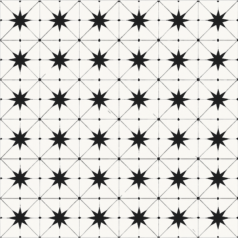 Tappeto vinile sala da pranzo motivo a stella encausto - TenStickers