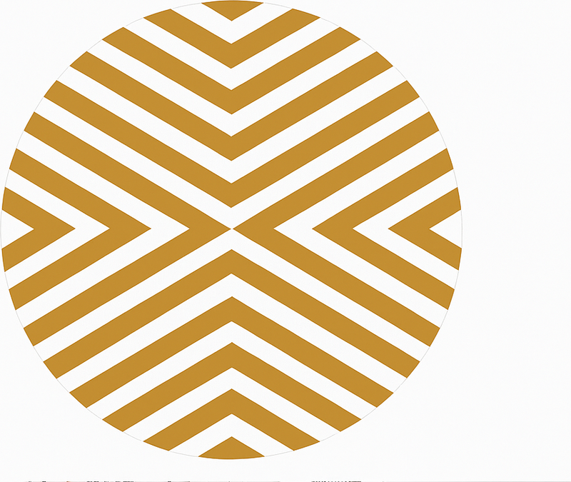 Tappeto vinile sala da pranzo motivo a chevron color senape - TenStickers