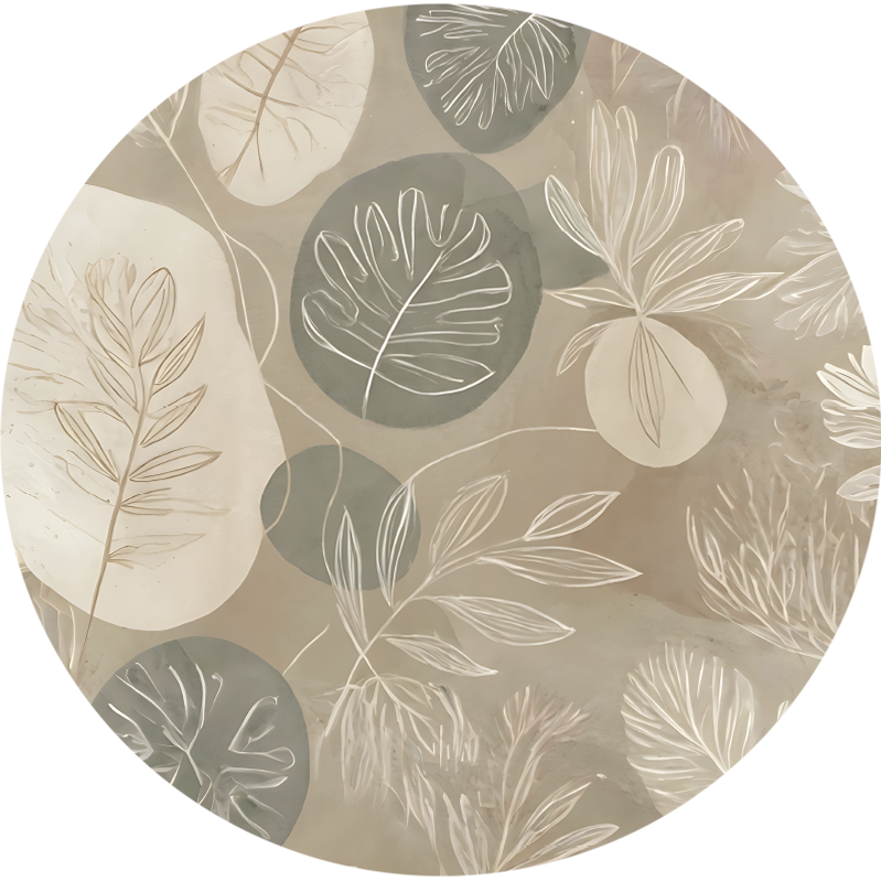 Tappeto vinile sala da pranzo astratto botanico neutro - TenStickers