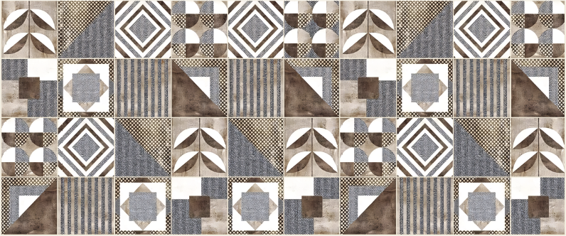Tappeto vinile mosaico cementine marrone - TenStickers