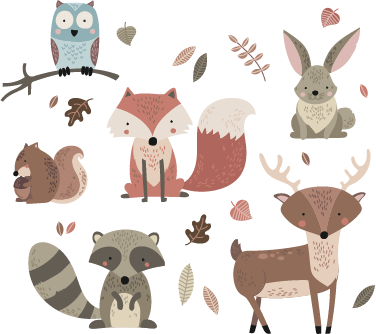 Tappeto vinile animali stile autunnale - TenStickers