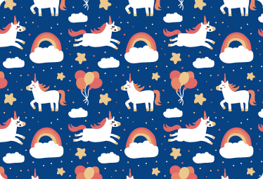 Tappeto vinile animali unicorni bianchi per bambini - TenStickers