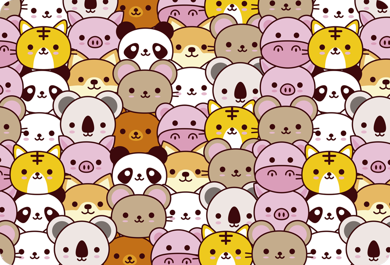 Tappeto vinile animali cuccioli adorabili - TenStickers
