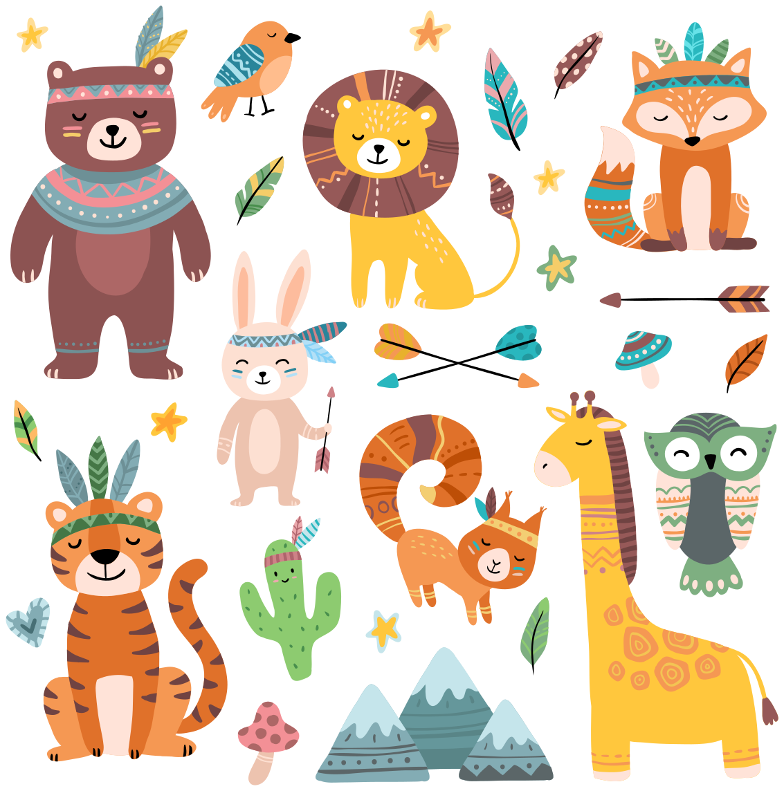 Tappeto vinile animali cuccioli selvatici - TenStickers