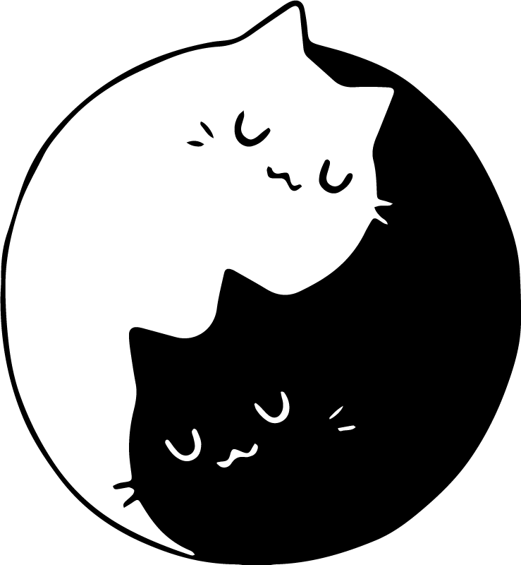 Tappeto vinile animali gatti yin yang - TenStickers
