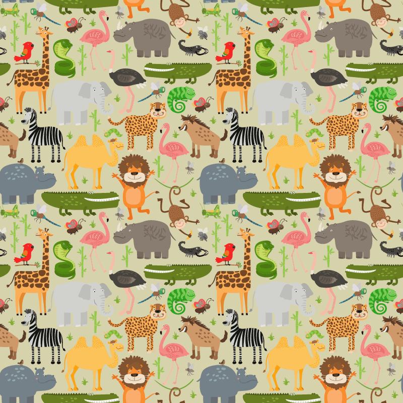 Tappeto vinile animali design animali della giungla - TenStickers