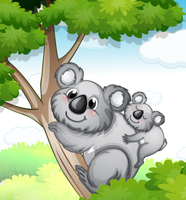 Tappeto vinile animali mamma e cucciolo di koala - TenStickers
