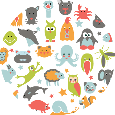 Tappeto vinile animali in cerchio - TenStickers