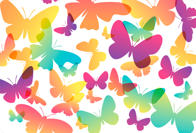 Tappeto vinile animali farfalle sfumate - TenStickers