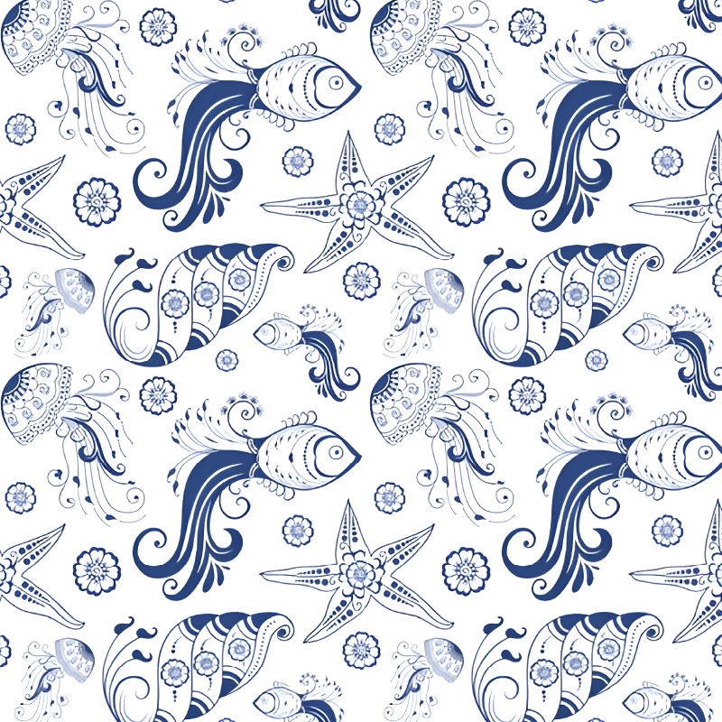Tappeto vinile animali vita marina ornamentale - TenStickers