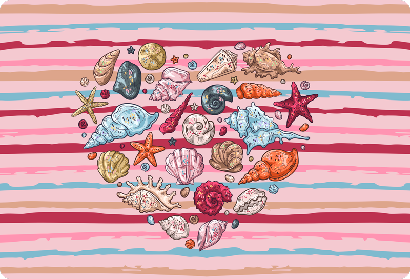 Tappeto vinile animali amore per il mare - TenStickers