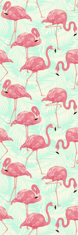 Tappeto vinile animali fenicotteri rosa disegnati - TenStickers