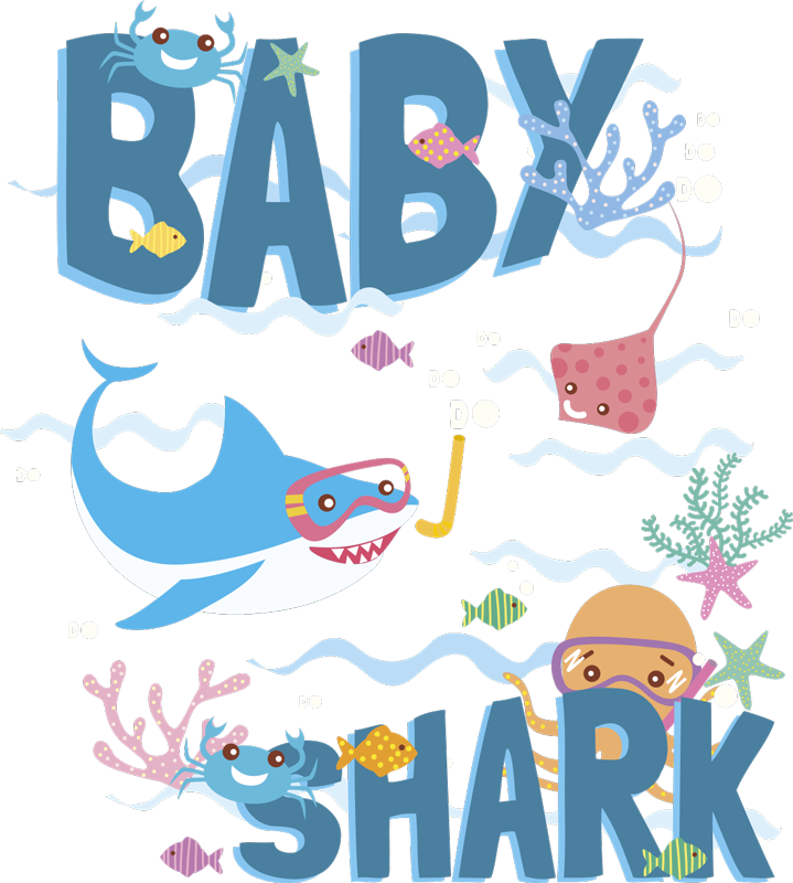 Tappeto vinile animali squalo blu baby - TenStickers