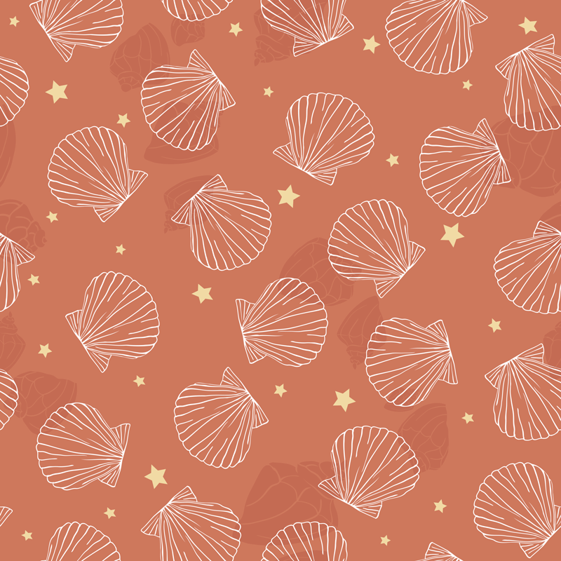 Tappeto vinile animali con conchiglie e stelle - TenStickers