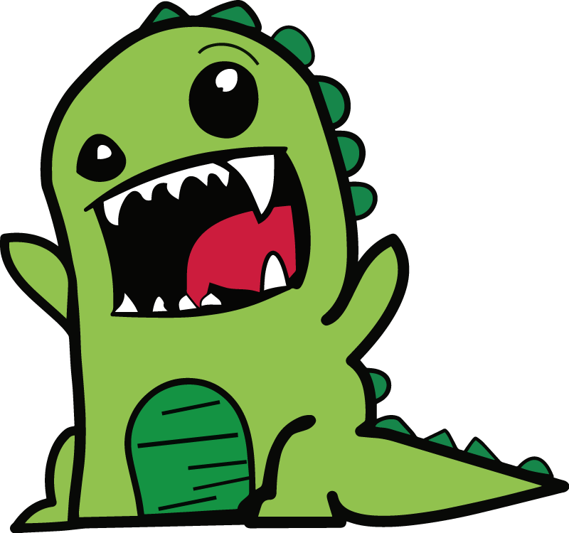 Tappeto vinile animali dinosauro verde spaventoso - TenStickers